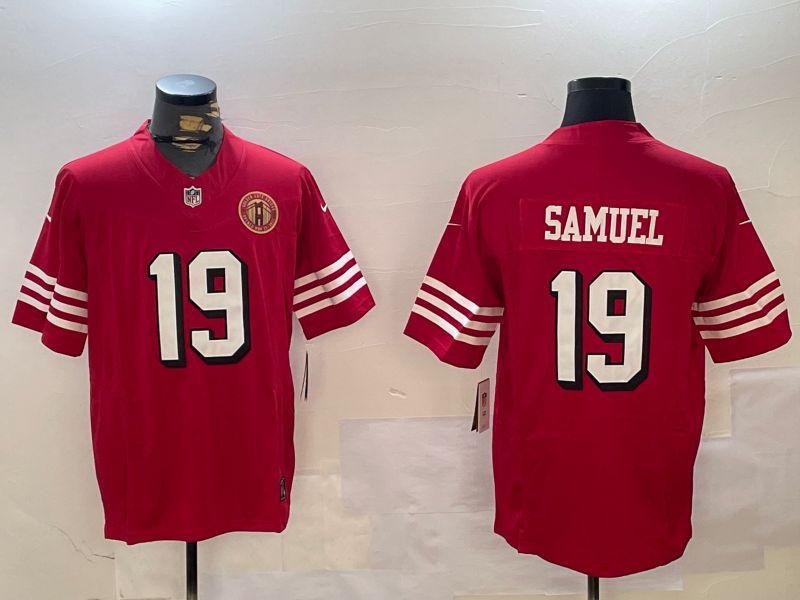 Men San Francisco 49ers #19 Samuel Red three generations 2024 Nike Limited NFL Jersey style 4